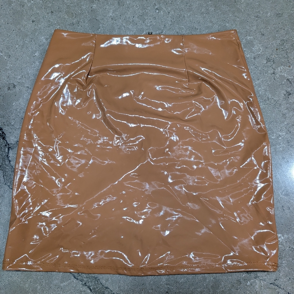 Fashion Nova Faux Latex Mini Skirt